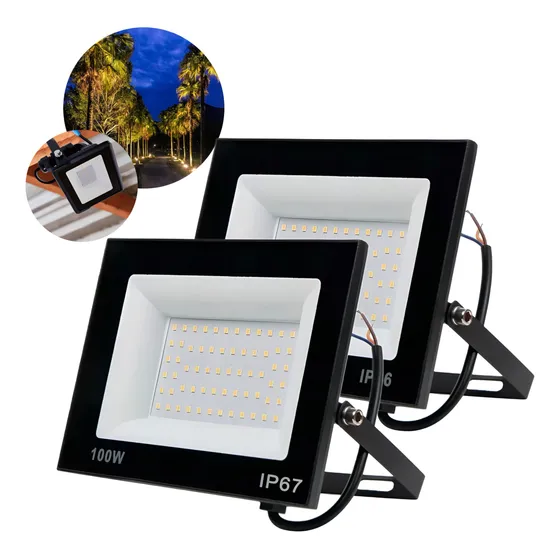 Kit 2 Refletor Led 100w Prova Dágua Holofote Ip67 6500k Smd