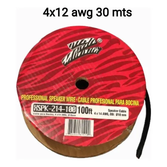 Rollo De Cable De Corneta 4x14 Awg 30 Mts