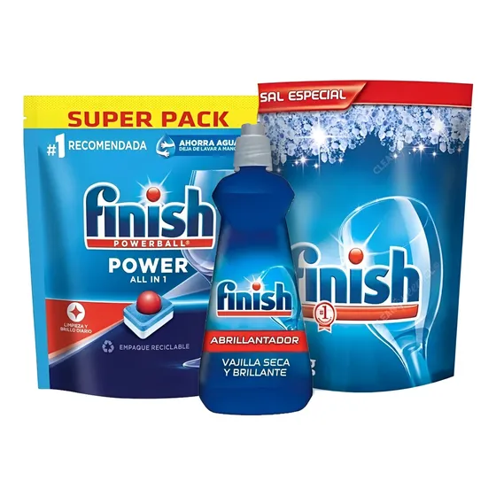 Pack Finish Tabletas Power X30 + Abrillantador + Sal 1kg