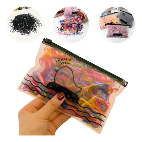 Set De 1000 Gomitas Elásticas Para Pelo Con Estuche