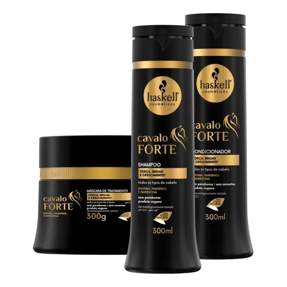 Kit Haskell Cavalo Forte - 3 Produtos P O Melhor Anti Queda