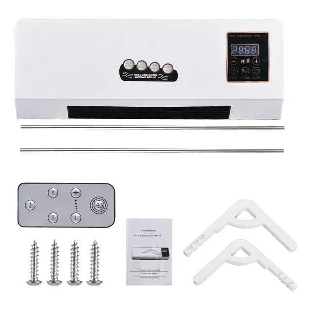 Combo De Calefactor/ventilador Portátil Montado En La Pared