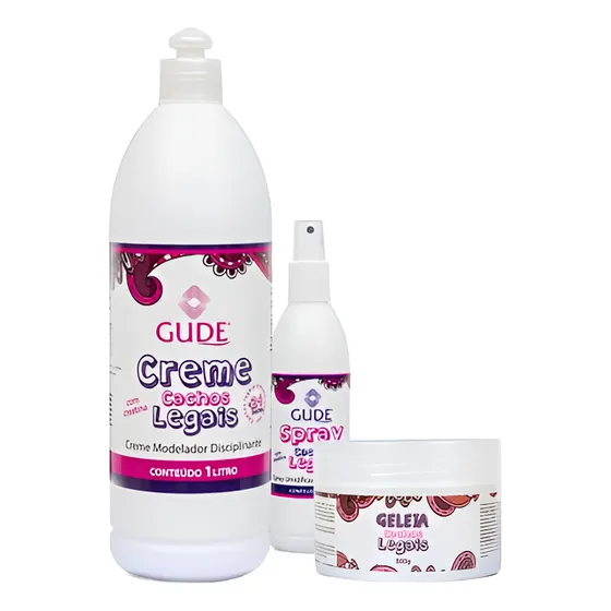 Kit Cachos Legais Gude Cosméticos Com Creatina Para Cachos