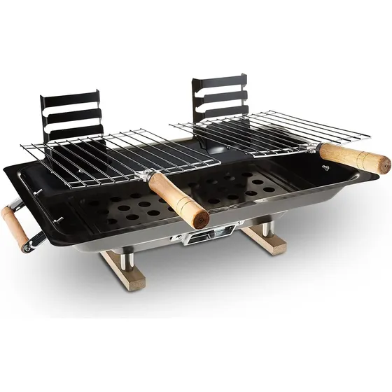 Parrillera Grill Portatil De 3 Niveles Nueva Parrilla Carbon