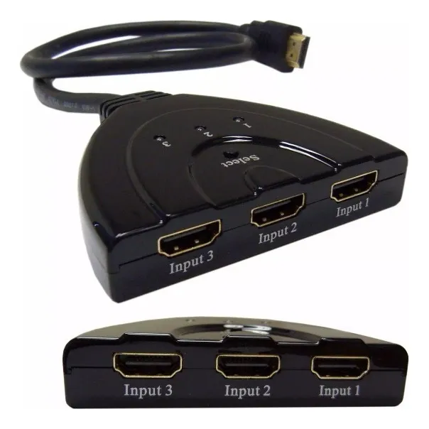 Pack X2 Switch Hdmi 3 Puertos X1 Con Cable
