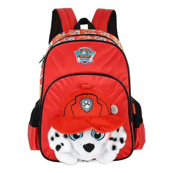 Mochila Infantil Patrulha Canina Is40901pa Alças Reguláveis Vermelha Luxcel