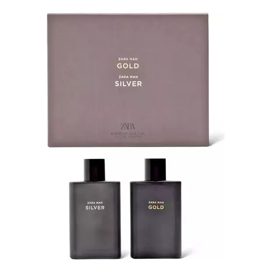 Incluye 2 perfumes plateados y dorados de Zara Man, 2 unidades de edición de 90 ml, volumen de 90 ml