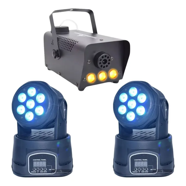 Paquete Luces Disco Dj Led Para Fiestas Maquina De Humo