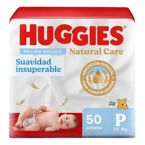Pañal Huggies Natural Care Talla P Pack X 4 - 200 Und