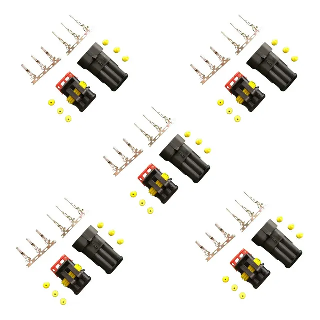 Kit 5 Conector Automotivo 3 Via Superseal Selado Impermeável