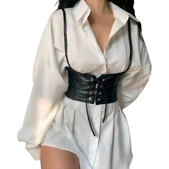 Cinturón Trenzado Estilo Corset De Cuero 