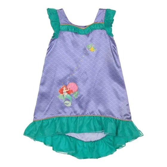 Pijama De La Sirenita Morado Con Escarcha Y Faralado Verde 
