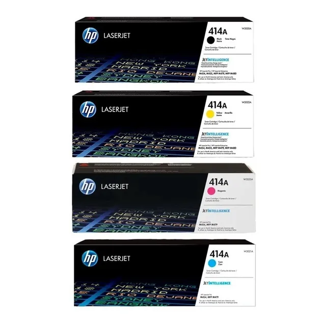 Combo Toner Hp 414a Negro Amarillo Cian Magenta M454 M479