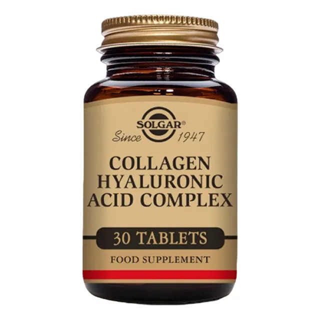Colágeno Con Ácido Hialurónico 120mg Solgar 30 Tabletas