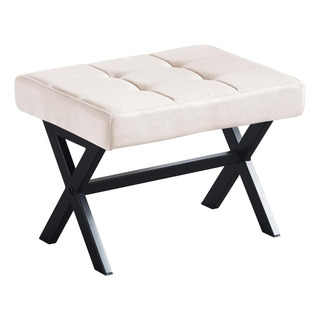Atsnow White Velvet Foot Tabures Otoman, 12 En Reposapiés De Atsnow White Velvet Foot Tabures Otoman, 12 En Reposapiés De
