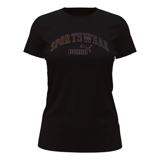 Polo Puma Mujer Ess+ Logo Lab Tee 682986 01 Negro