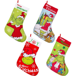 Paquete De 4 Calcetines De Navidad De Color Verde Paquete De 4 Calcetines De Navidad De Color Verde