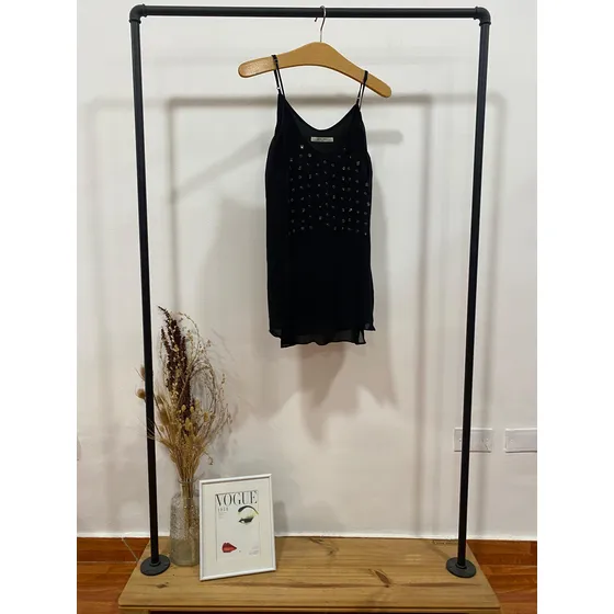 Musculosa Jazmin Chebar Negra Talle 1 Con Piedritas No Rap