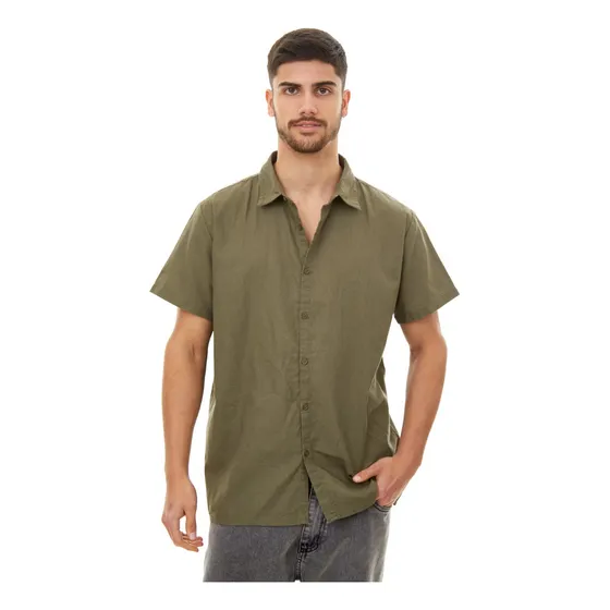 Camisa De Lino Para Hombre De Cuello Americano Rio Airborn