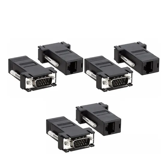 6 Adaptador Convertidor Extensor De Video Vga A Rj45 Utp Red