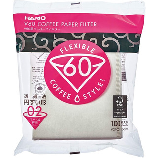 Hario 02 - Filtros V60 De Papel Blanco | 100 Pza Hario 02 - Filtros V60 De Papel Blanco | 100 Pza