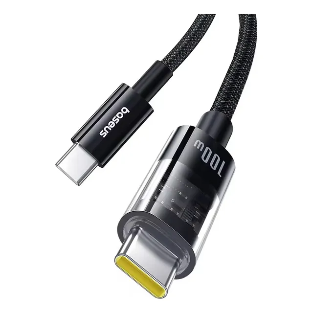 Cable Carga Rápida Usb-c A Usb-c, Baseus, Pd 100w, 2m, Nylon