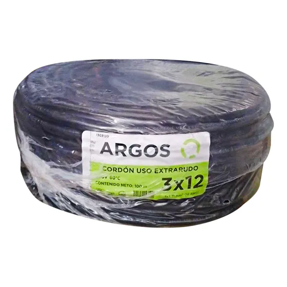 Argos Cable Uso Rudo 3x12 Awg 100m