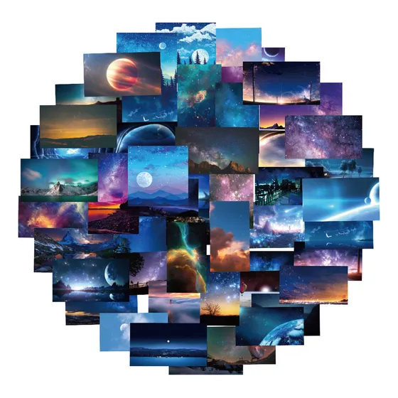 2025 Pegatinas Estéticas De Paisaje De Cielo Estrellado For