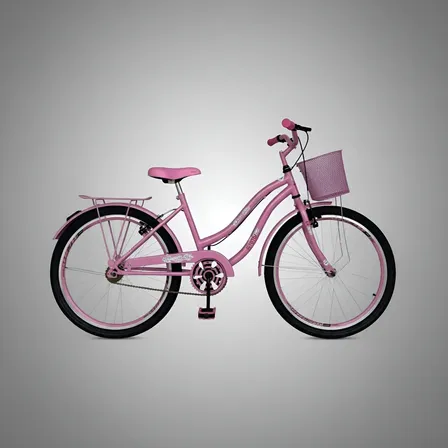 Bicicleta Aro 24 Jady Infantil Feminina Aço C/ Cesta