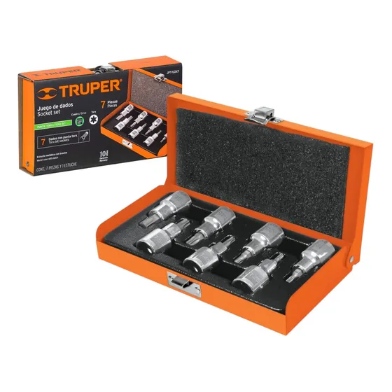 Juego De Copa Punta Torx 7pcs 1/2 Profesional Truper