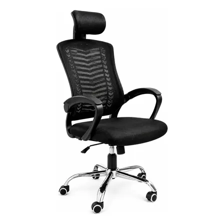 Cadeira Ergonômica De Escritório Com Encosto Mesh Respirável Preto Nylon C Algodao