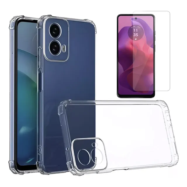 Funda Para Motorola Moto G04 G04s E14 Cristal Case + Vidrio