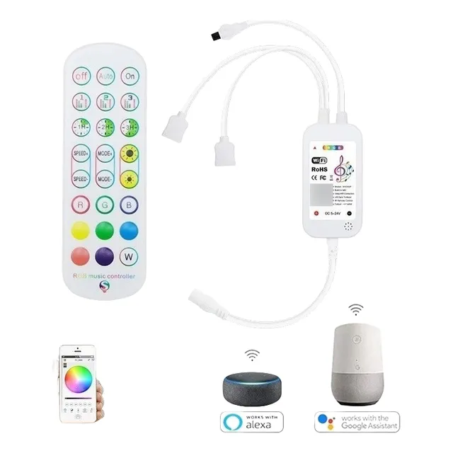 Controlador Inteligente Wifi Ir Para Tira Led Rgb Tuya Smart