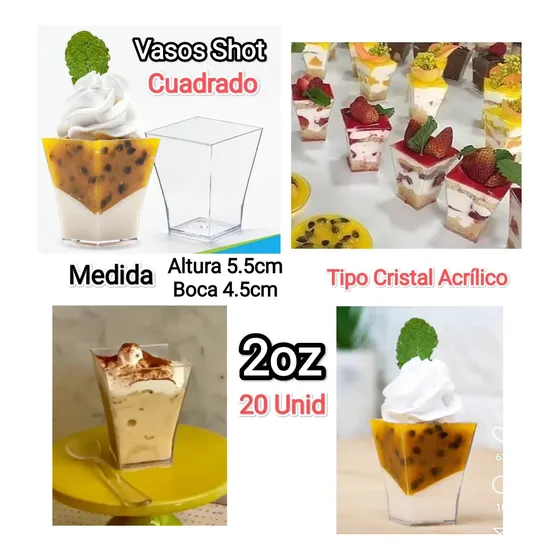 Vaso Shot 2oz Acrilico Transparente 20 Unidades Petit 
