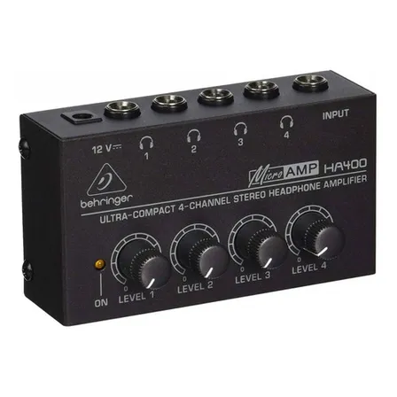 Behringer Amplificador De Audífonos 4 Canales Profe. Color Negro