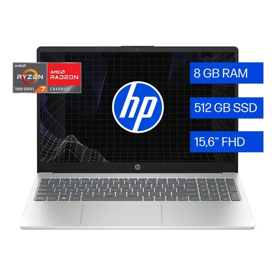Notebook HP 15-fc0287la AMD Ryzen 7 8GB RAM 512GB SSD 15,6" FHD Windows 11