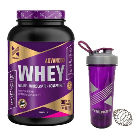 Combo Proteína Xtrenght Advanced + Shaker Pro Bpa Free 750cc