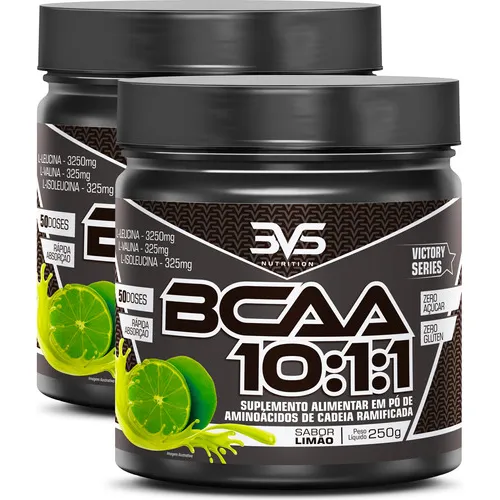 2 Unidades Do Bcaa Em Pó 10:1:1 Ultra Concentrando 250g Sabor: Limão - Fórmula Exclusiva Com 3900mg De Aminoácidos Por Dose