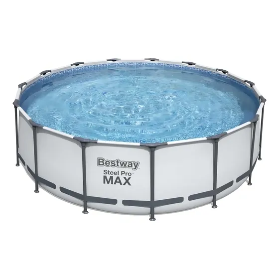Pileta Redonda Bestway Steel Pro Max 56438 Color Gris Claro 16.015L