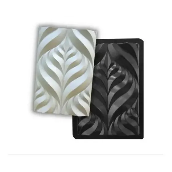 3 Molde 3d Folha Garden 44x30cm Abs 2mm Forma 3d Gesso/cimen