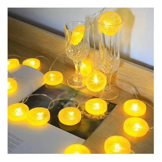 Zdayoz Led Forma De Fruta Decorativa Batería De Luz Lime 40