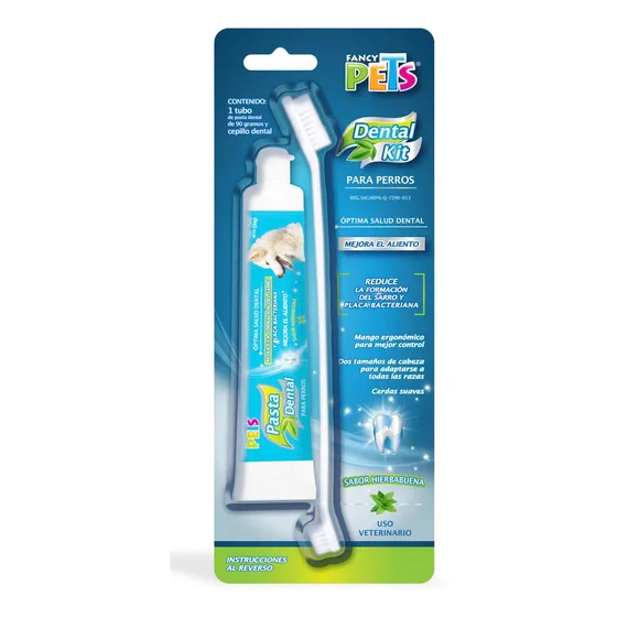 Kit Dental - Pasta Y Cepillo Para Perros Sabor Hierbabuena