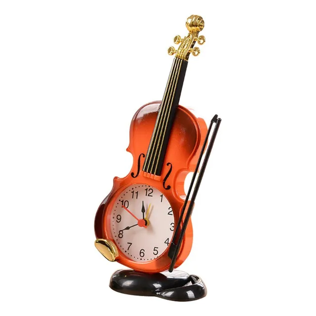 Mini Escritorio Portatil Noche Violin Despertador Para Casa