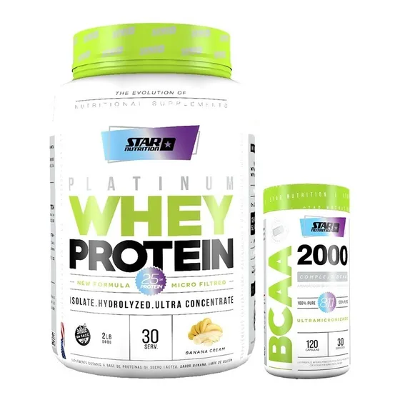 Premium Whey Protein 2 Lb + Bcaa 2000 Star Nutrition