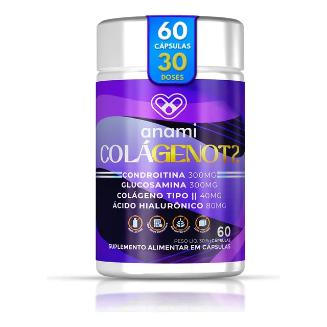 Glucosamina + Condroitina + Colágeno Tipo 2 Uc | 60 Cápsulas
