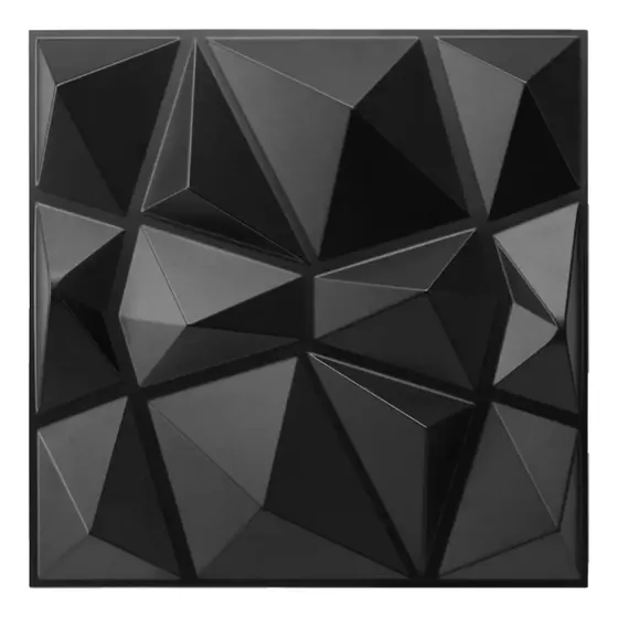 Lamina De Pvc 4d Decorativo Para Pared Diamante Negro 2
