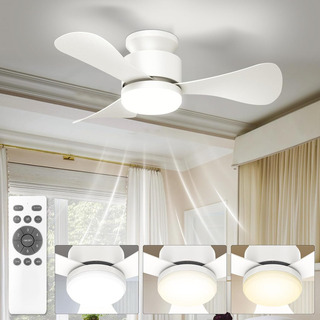 Ventilador De Techo Moderno Con Luz Y Control Remoto, Ventilador De 28 Pulgadas De Perfil Bajo Con 3 Aspas, Motor Dc Silencioso Y Reversible, 3cct Y 6 Velocidades Para Interior/exterior Ventilador De Techo Moderno Con Luz Y Control Remoto, Ventilador De 28 Pulgadas De Perfil Bajo Con 3 Aspas, Motor Dc Silencioso Y Reversible, 3cct Y 6 Velocidades Para Interior/exterior
