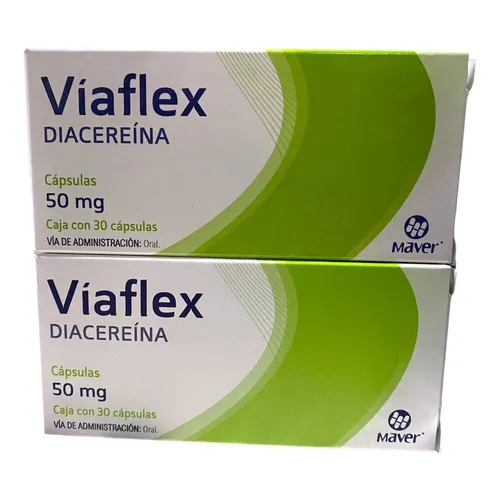 Dos Cajas De Víaflex Diacereína 50 Mg C/30 Caps Maver Sabor Sin sabor
