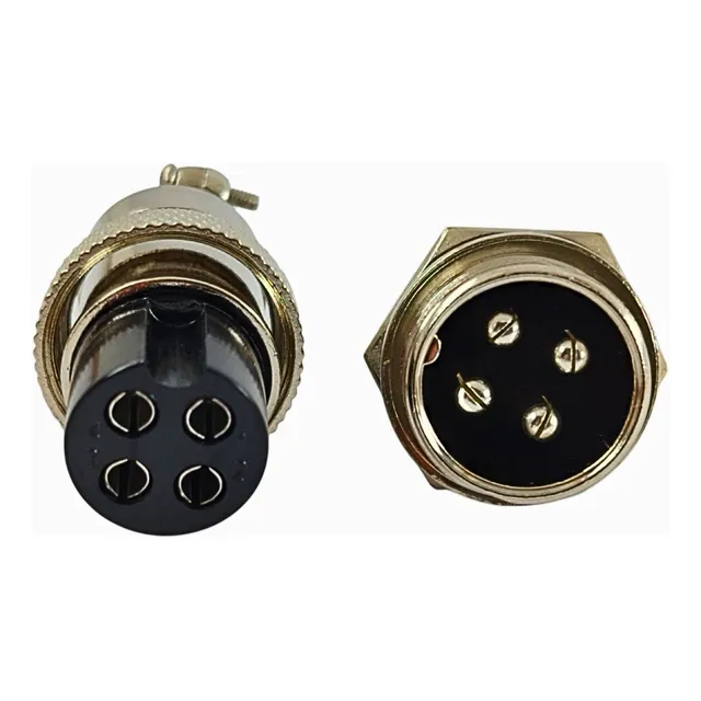 Par Conector Gx20 4 Pines Macho Aéreo Y Hembra Para Chasis