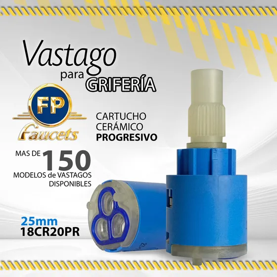 Vastago Fp Cartucho Ceramico Monomando 18cr20pr 25mm / 10781